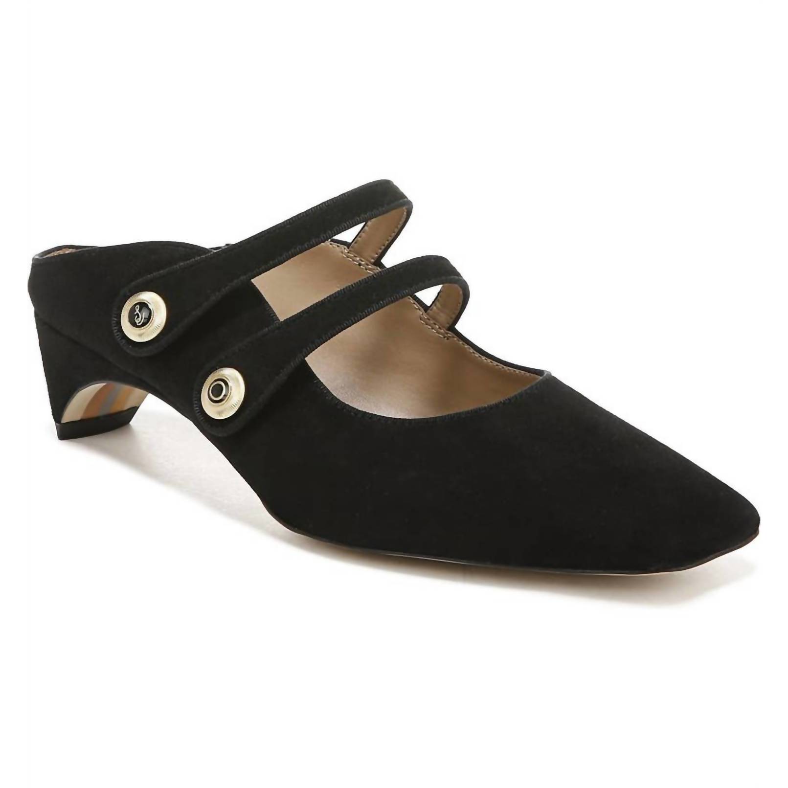 New Sam Edelman Mckenna Mary Jane Mule Sandal In Black Suede